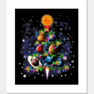 Solar system planets christmas tree gift decor xmas tree Posters and Art